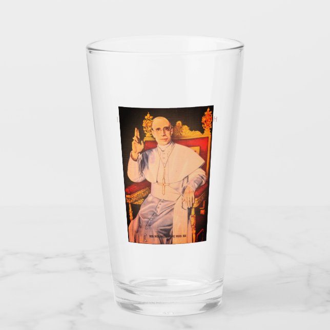 His Holiness Pope Pius XII - Catholic Church Glass (Front)