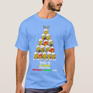 his Is My Beer Drinking Christmas Pajama Beer Drin T-Shirt