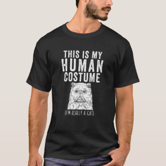 His Is My Human Costume I M Really A Cat Persian C T-Shirt