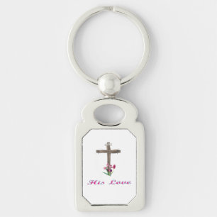 His Love christian cross Key Ring