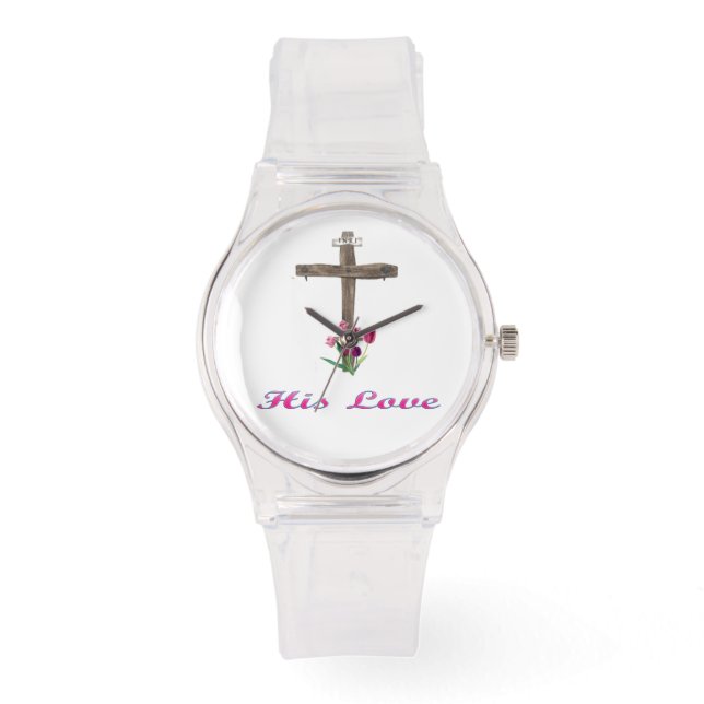 His Love christian cross Wrist Watch (Front)