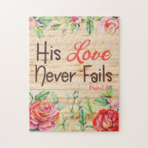 His Love Never Fails Christian Floral
