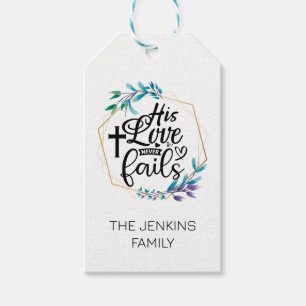 His Love Never Fails Gift Tags