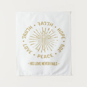 His love never fails tapestry