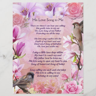 His Love Song to Me Floral Watercolor Stationary