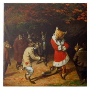 His Majesty Receives (by William Holbrook Beard) Ceramic Tile