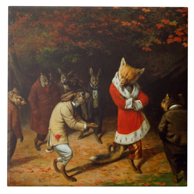 His Majesty Receives (by William Holbrook Beard) Ceramic Tile (Front)