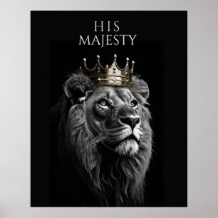 His Majesty – Regal Lion Crown Poster