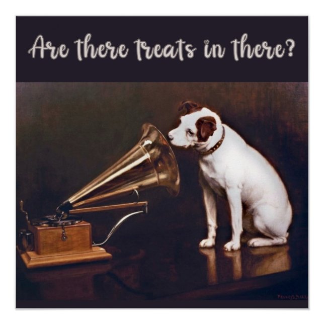 His Master's Voice Dog Humour Poster (Front)