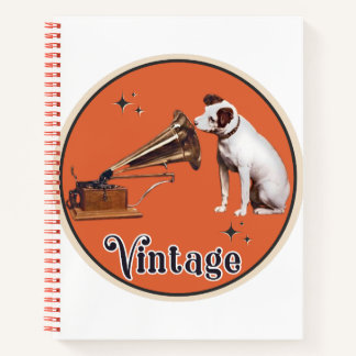 His Master's Voice Orange Vintage Notebook