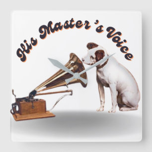 His Master's Voice Square Wall Clock