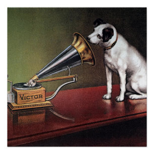 His Master's Voice Vintage Colour Poster
