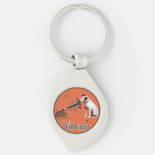 His Master's Voice Vintage Orange Key Ring