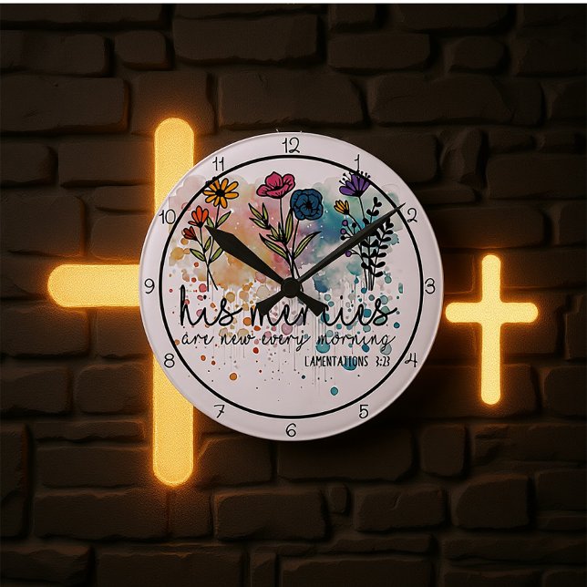His Mercies Are New Every Morning Art Round Clock (Creator Uploaded)