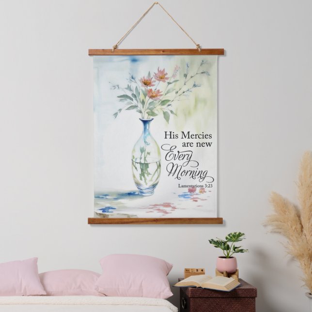 His mercies are new every morning hanging tapestry (Bedroom)