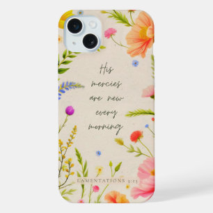 His Mercies Are New Every Morning Lamentations 3:2 iPhone 15 Plus Case
