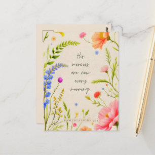 His Mercies Are New Every Morning Lamentations 3:2 Postcard