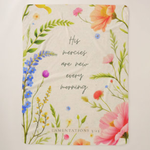 His Mercies Are New Every Morning Lamentations 3:2 Sherpa Blanket