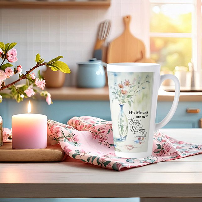 His mercies are new every morning latte mug (Creator Uploaded)