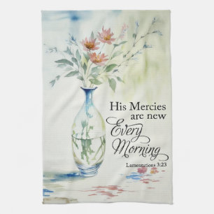 His mercies are new every morning tea towel