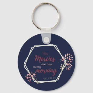 His Mercies are New Inspirational Scripture Verse Key Ring