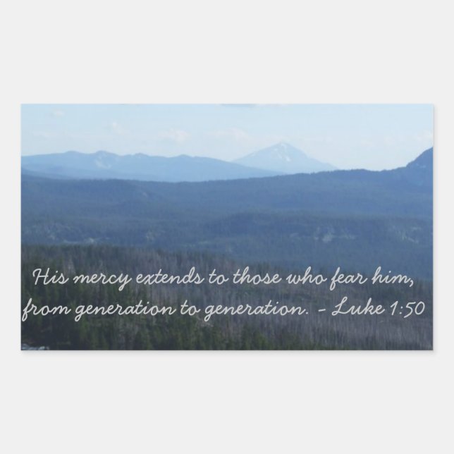 His mercy rectangular sticker (Front)