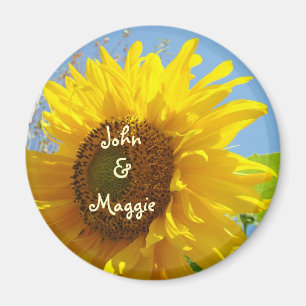 His Name & Her Name magnet Sunflowers