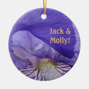His Name Her Name ornament Purple Iris Flower