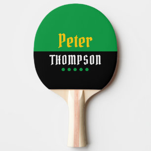 his name on cool green ping-pong ping pong paddle