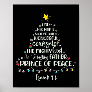 His Name Shall Be Called Isaiah 96 Christmas Tree Poster