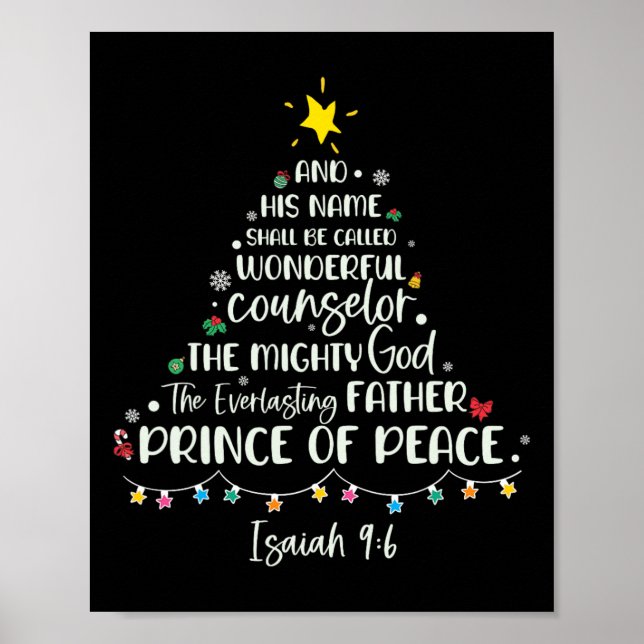 His Name Shall Be Called Isaiah 96 Christmas Tree  Poster (Front)