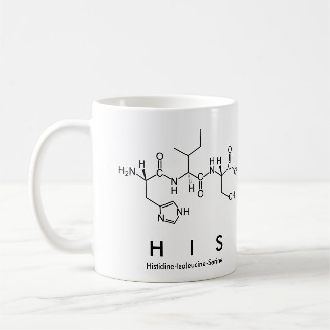 His peptide name mug (Left)