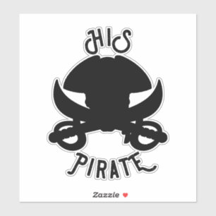 HIS Pirate Black Crossbones Skull & Sword