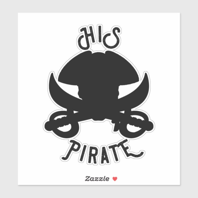 HIS Pirate Black Crossbones Skull & Sword (Sheet)