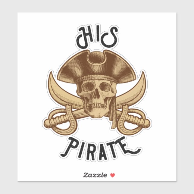 HIS Pirate Vintage Crossbones Skull & Sword  (Sheet)