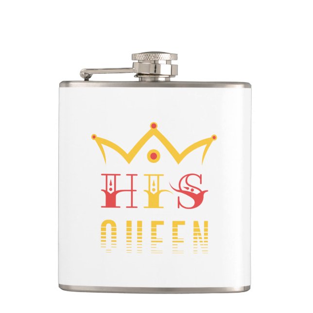 His Queen Hip Flask (Front)