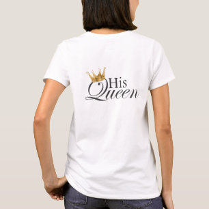 His Queen, Q on front pocket T-Shirt