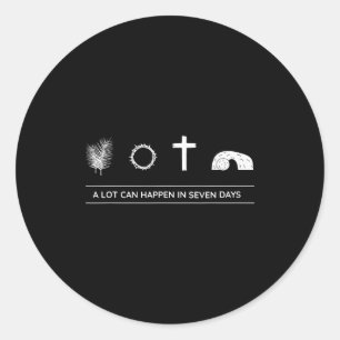 His Risen, Palm Sunday, Holy Week, Good Friday, Ea Classic Round Sticker