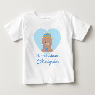 His Royal Cuteness Funny Cute Personalised Blue Baby T-Shirt