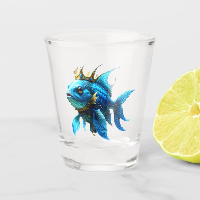 His Royal Fishness  Shot Glass (Front)