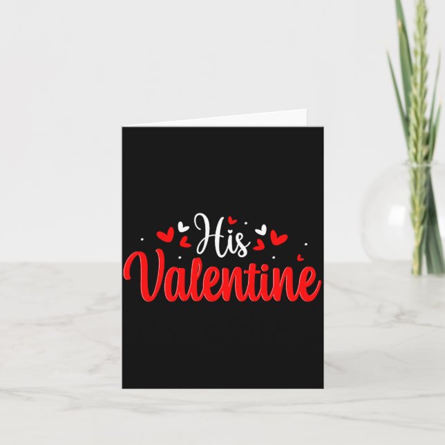 His Valentine Romantic Matching Couples Heart  Card (Front)