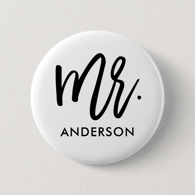 His Very Own Personalised Name 6 Cm Round Badge (Front)