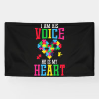 His Voice He Is My Heart Autism Awareness Puzzle
