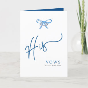 His Vow Book - Ring Design Wedding Keepsake Announcement