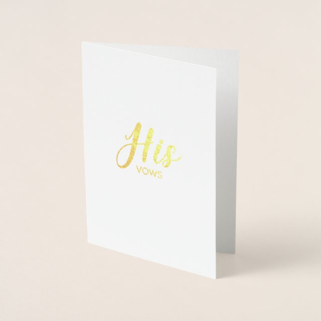 His vows - gold foil card (Front)