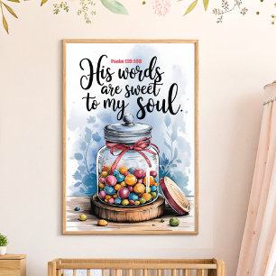His Words are Sweet Christian Nursery Wall Art