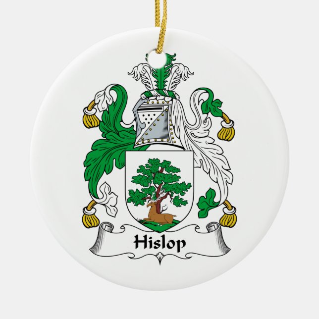 Hislop Family Crest Ceramic Ornament (Front)