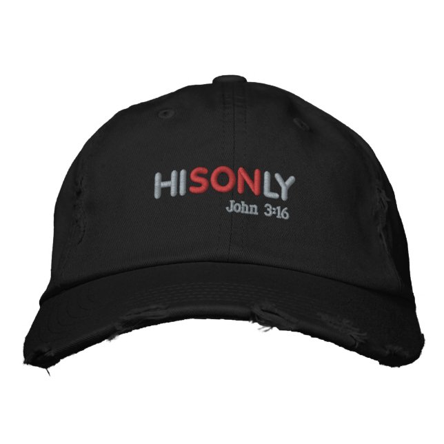 HISONLY Bible Quote Customise It Embroidered Hat (Front)