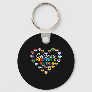 Hispanic Countries Flags Celebrate Hispanic Herita Key Ring