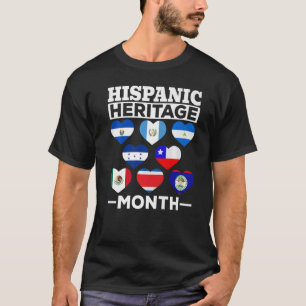Hispanic Countries Hearts Latino Hispanic Heritage T-Shirt
